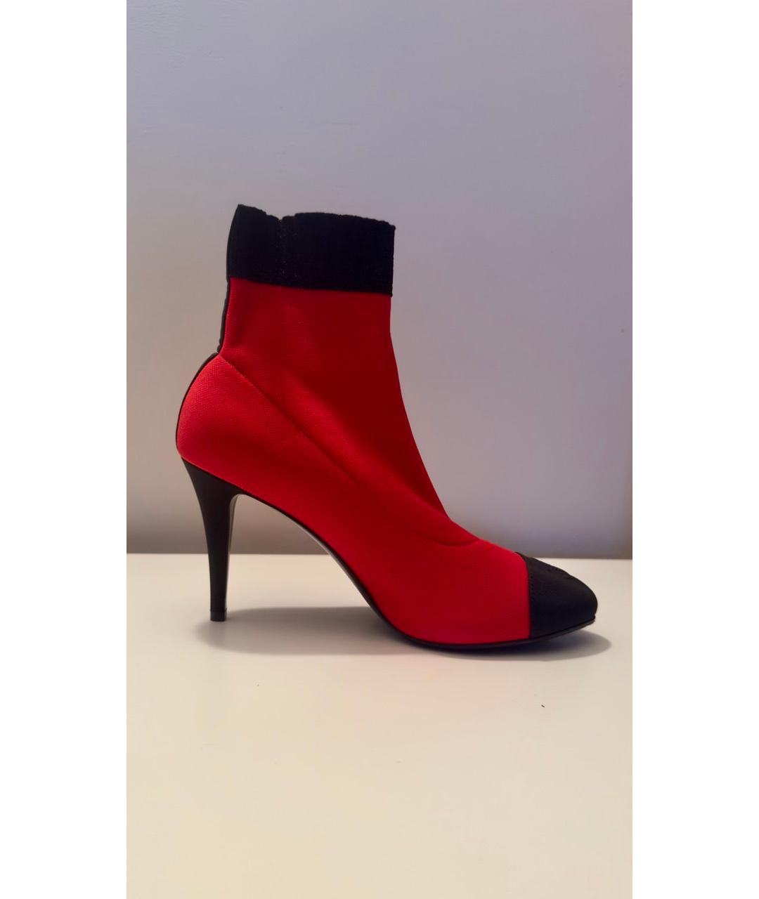 CHANEL Красные ботильоны, фото 9