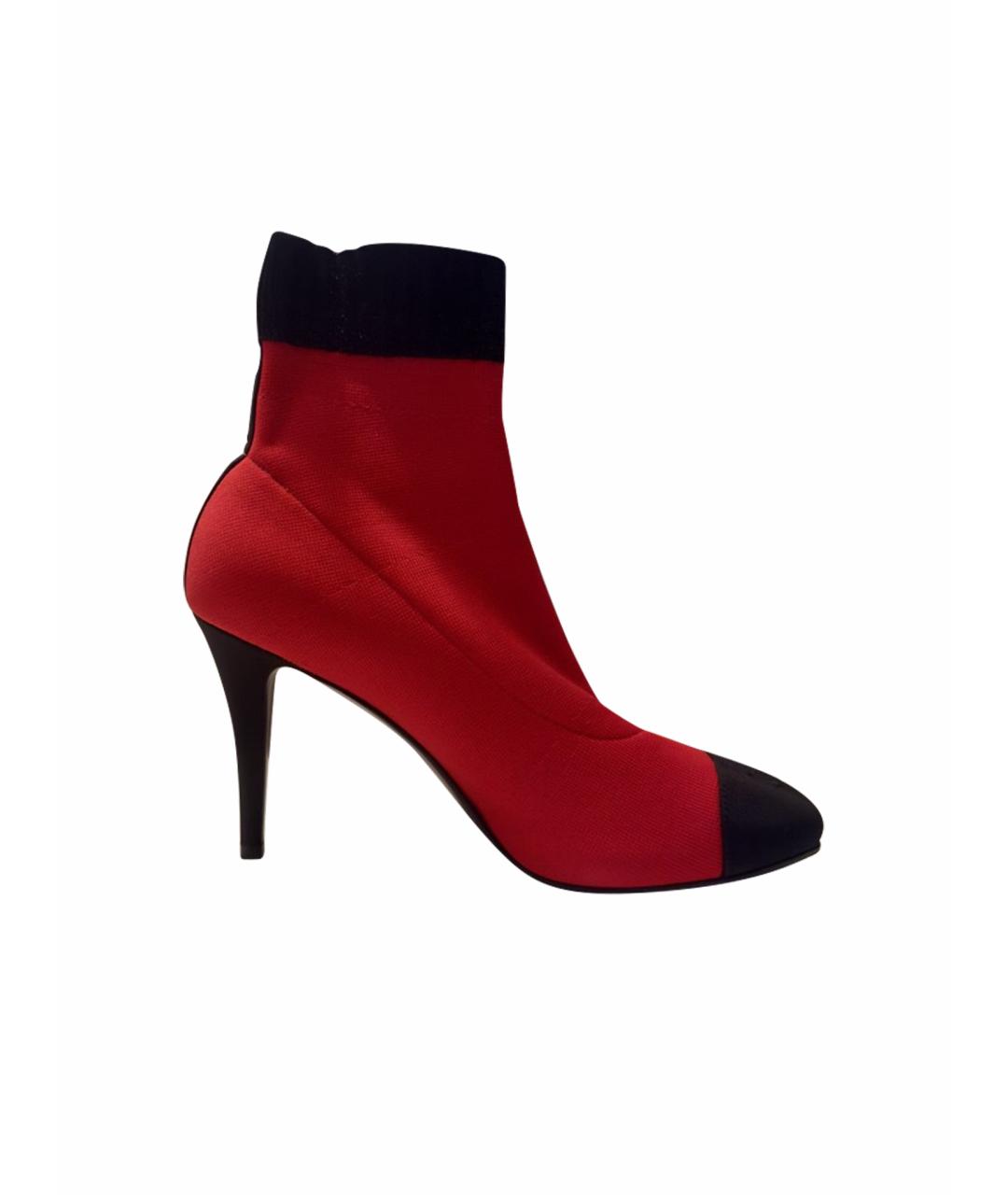 CHANEL Красные ботильоны, фото 1