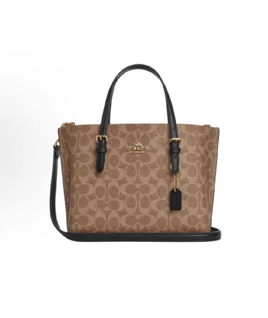 COACH Коричневая кожаная сумка тоут, фото 4