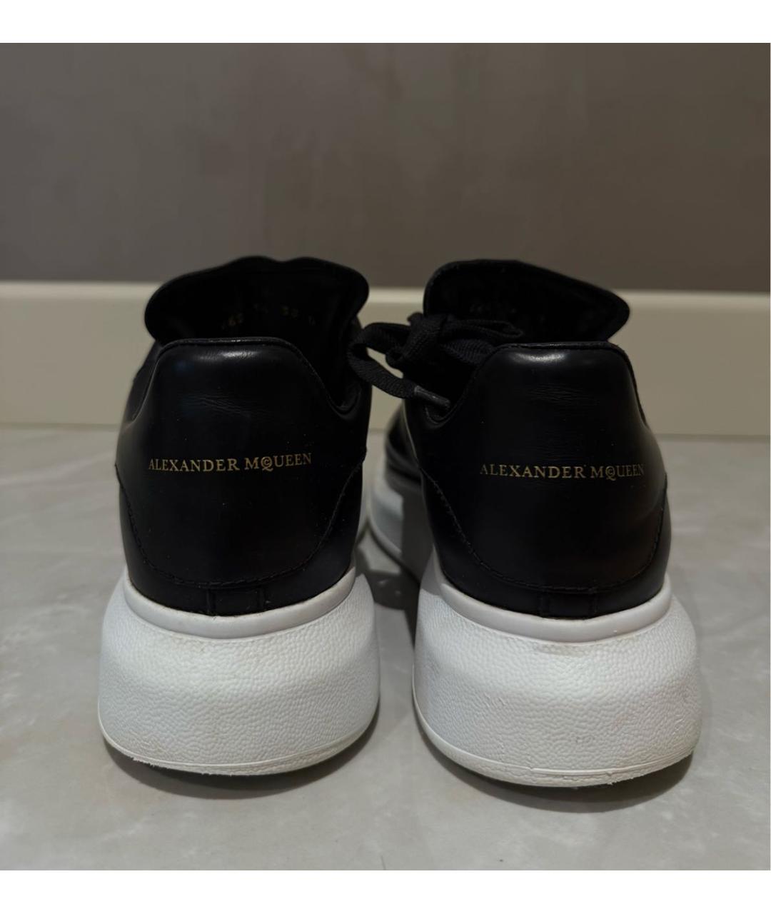 ALEXANDER MCQUEEN Черные кожаные кроссовки, фото 4