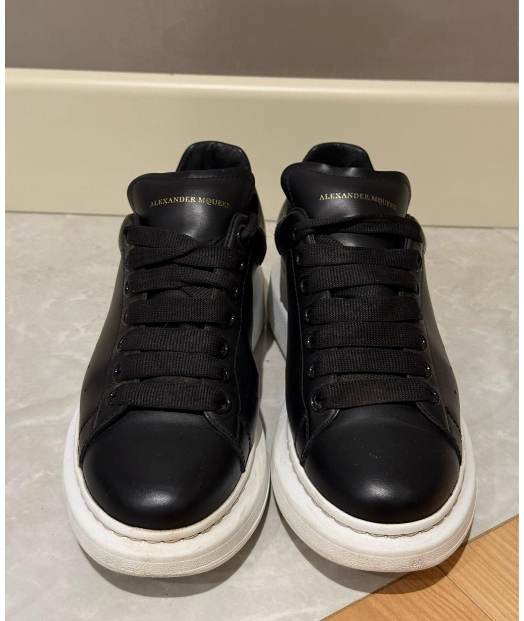 ALEXANDER MCQUEEN Черные кожаные кроссовки, фото 2