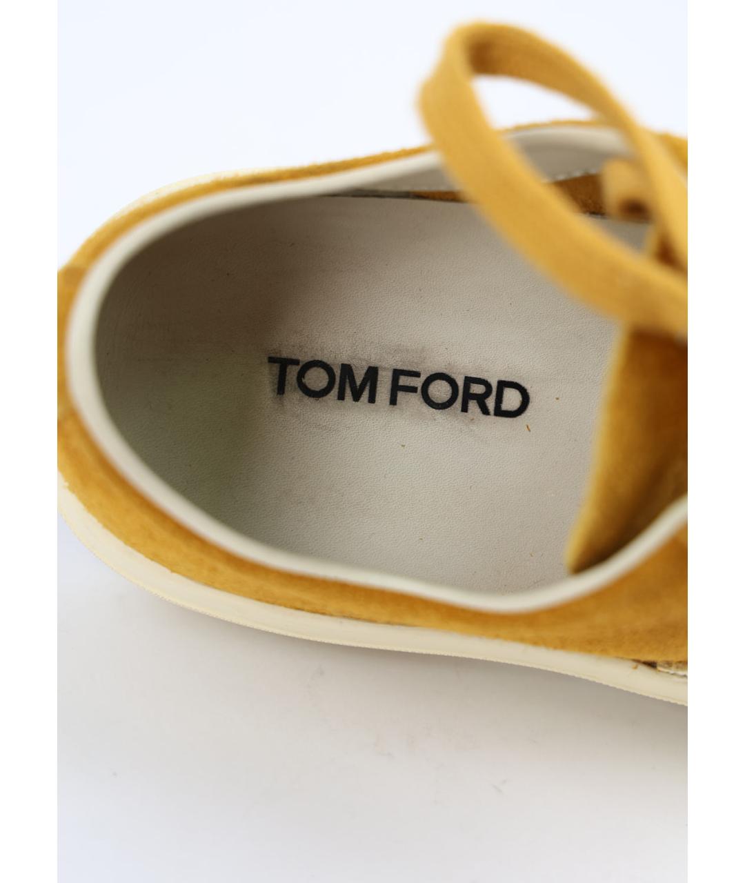 TOM FORD Желтые замшевые низкие кроссовки / кеды, фото 3