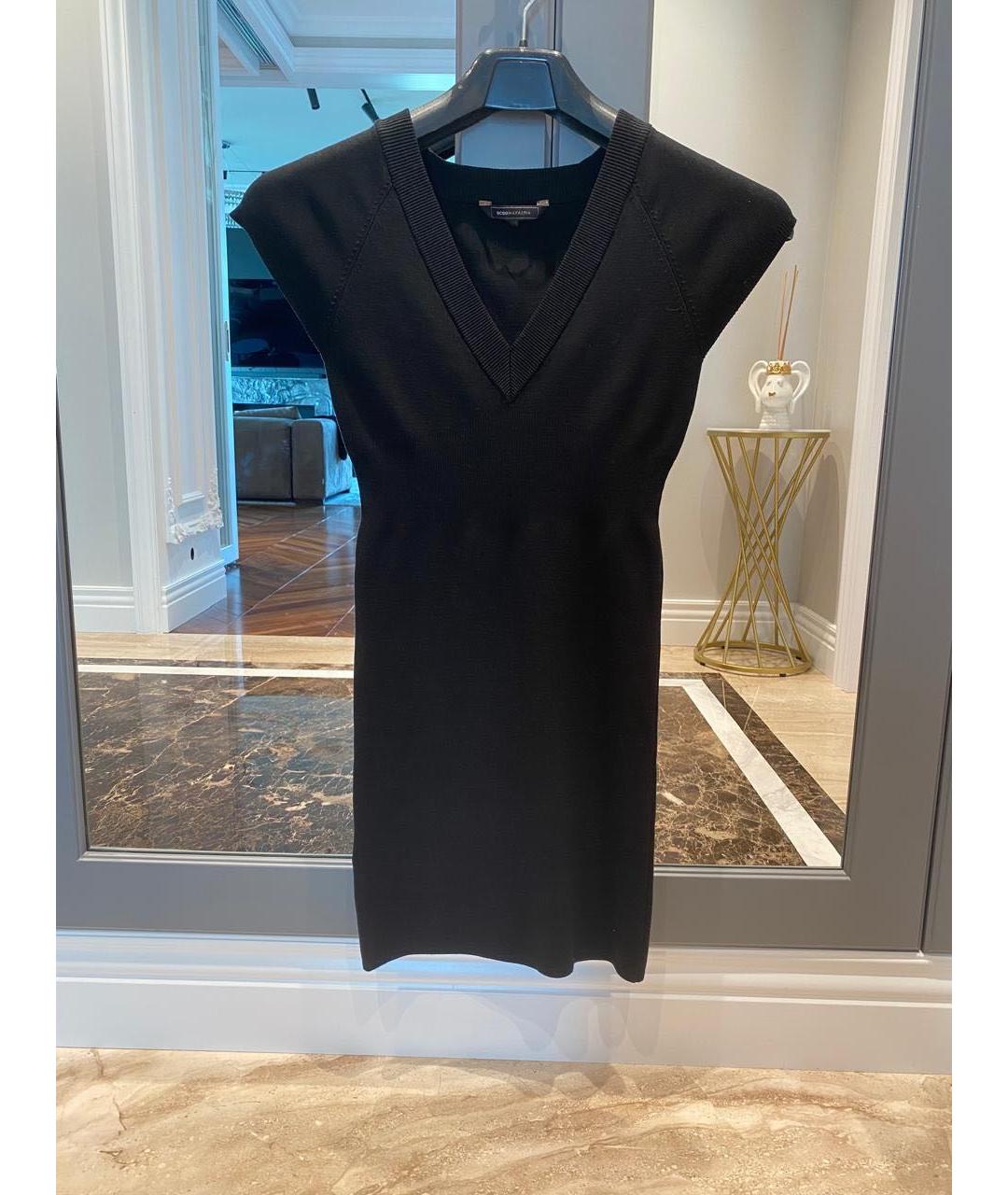 BCBG MAXAZRIA Черное шелковое повседневное платье, фото 5