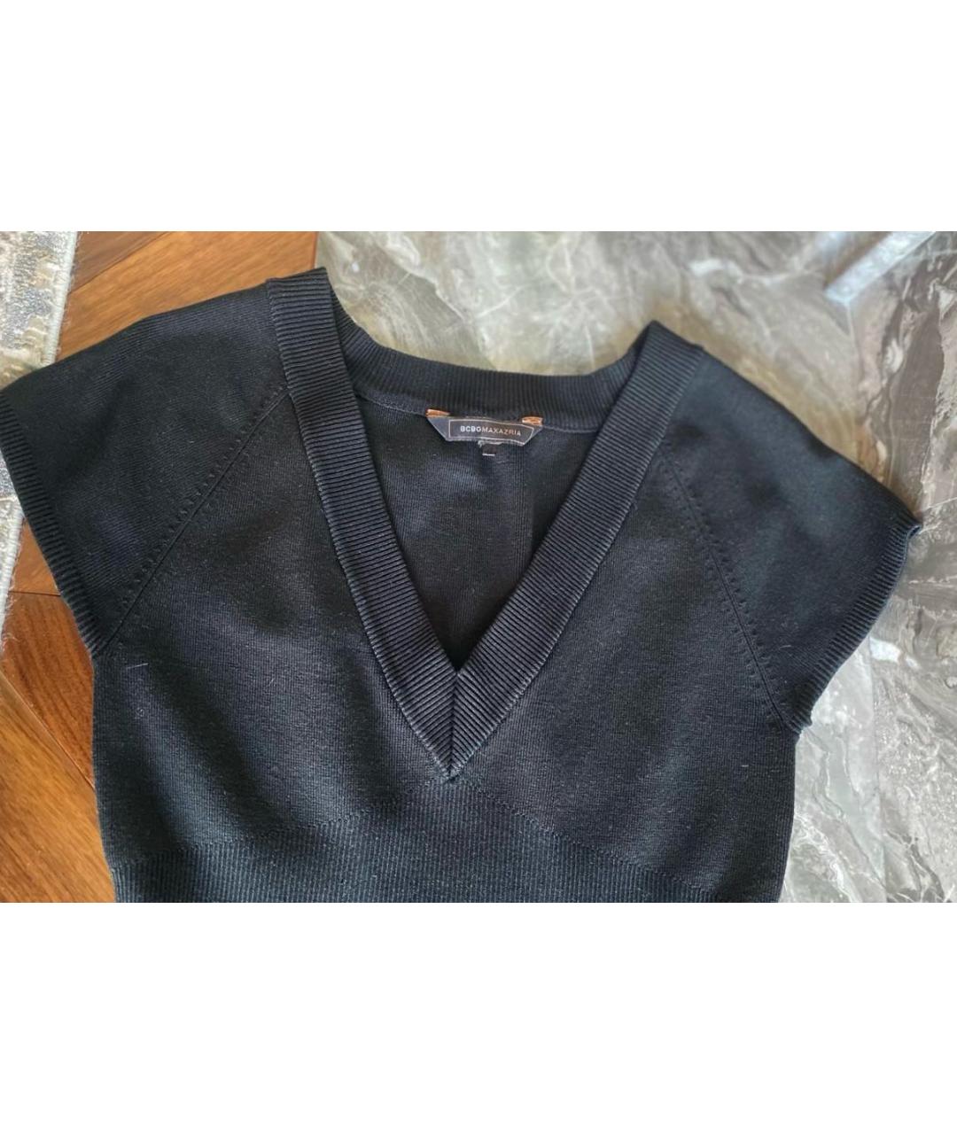 BCBG MAXAZRIA Черное шелковое повседневное платье, фото 2