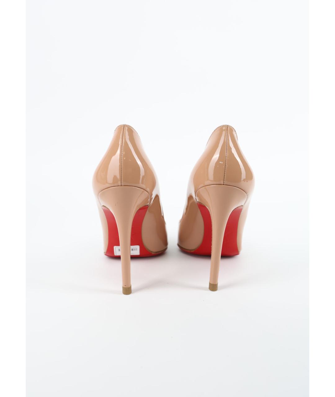 CHRISTIAN LOUBOUTIN Бежевые туфли из лакированной кожи, фото 4