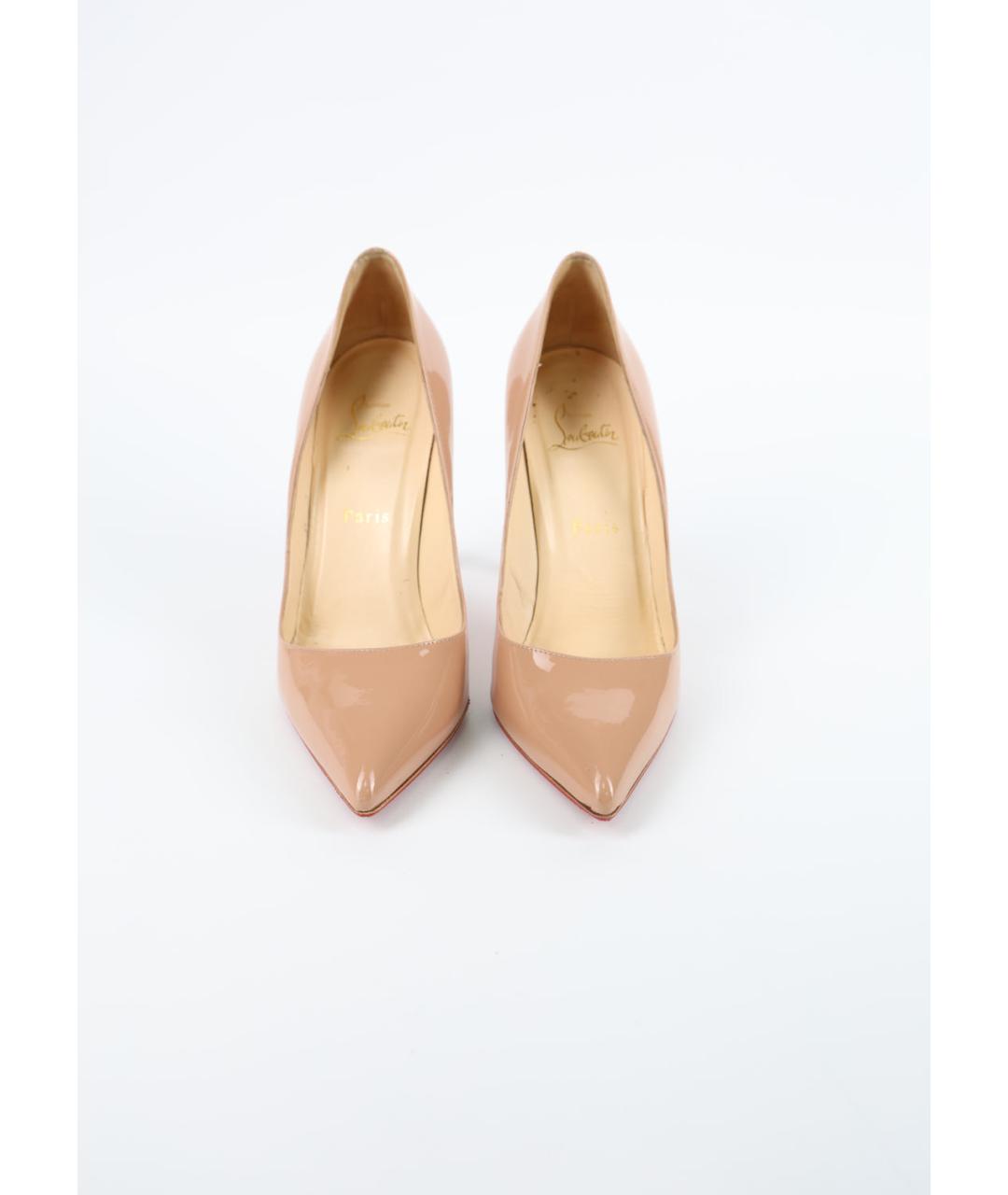 CHRISTIAN LOUBOUTIN Бежевые туфли из лакированной кожи, фото 3