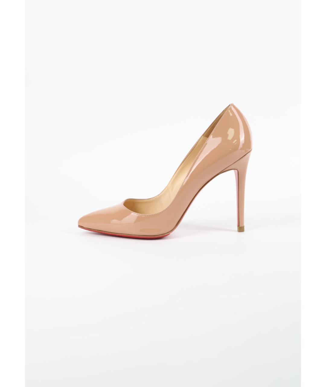 CHRISTIAN LOUBOUTIN Бежевые туфли из лакированной кожи, фото 6