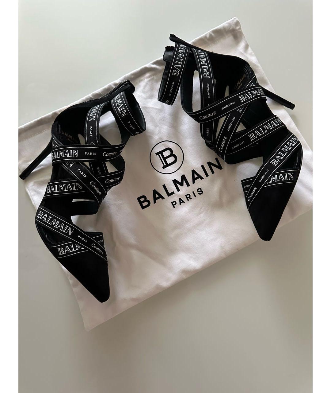 BALMAIN Черные замшевые туфли, фото 3