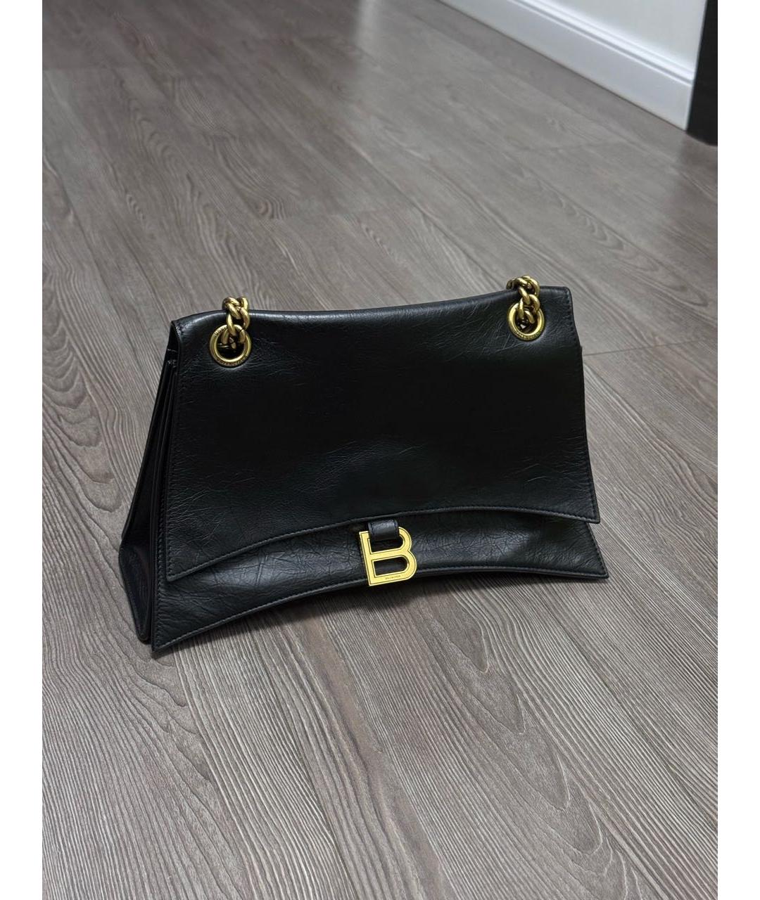 BALENCIAGA Черная кожаная сумка через плечо, фото 2