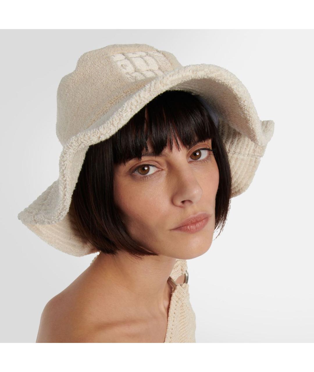 JACQUEMUS Бежевая хлопковая панама, фото 4