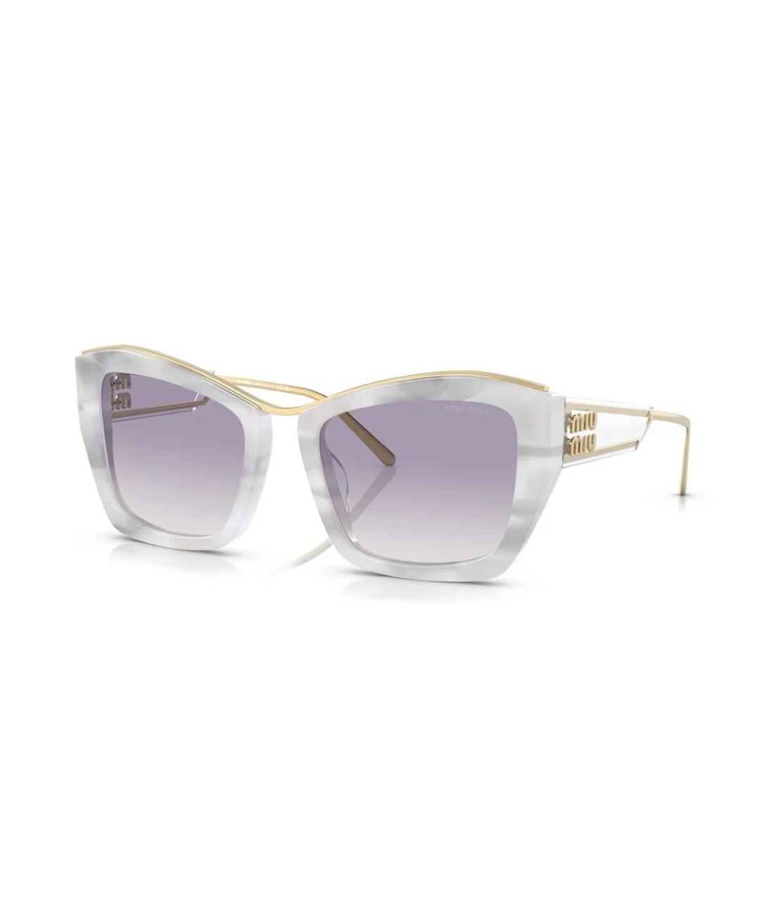 MIU MIU Белые пластиковые солнцезащитные очки, фото 1