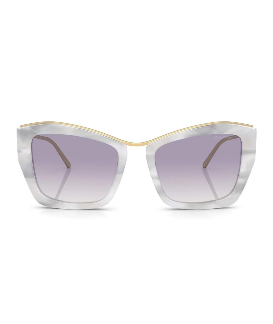 MIU MIU Белые пластиковые солнцезащитные очки, фото 2