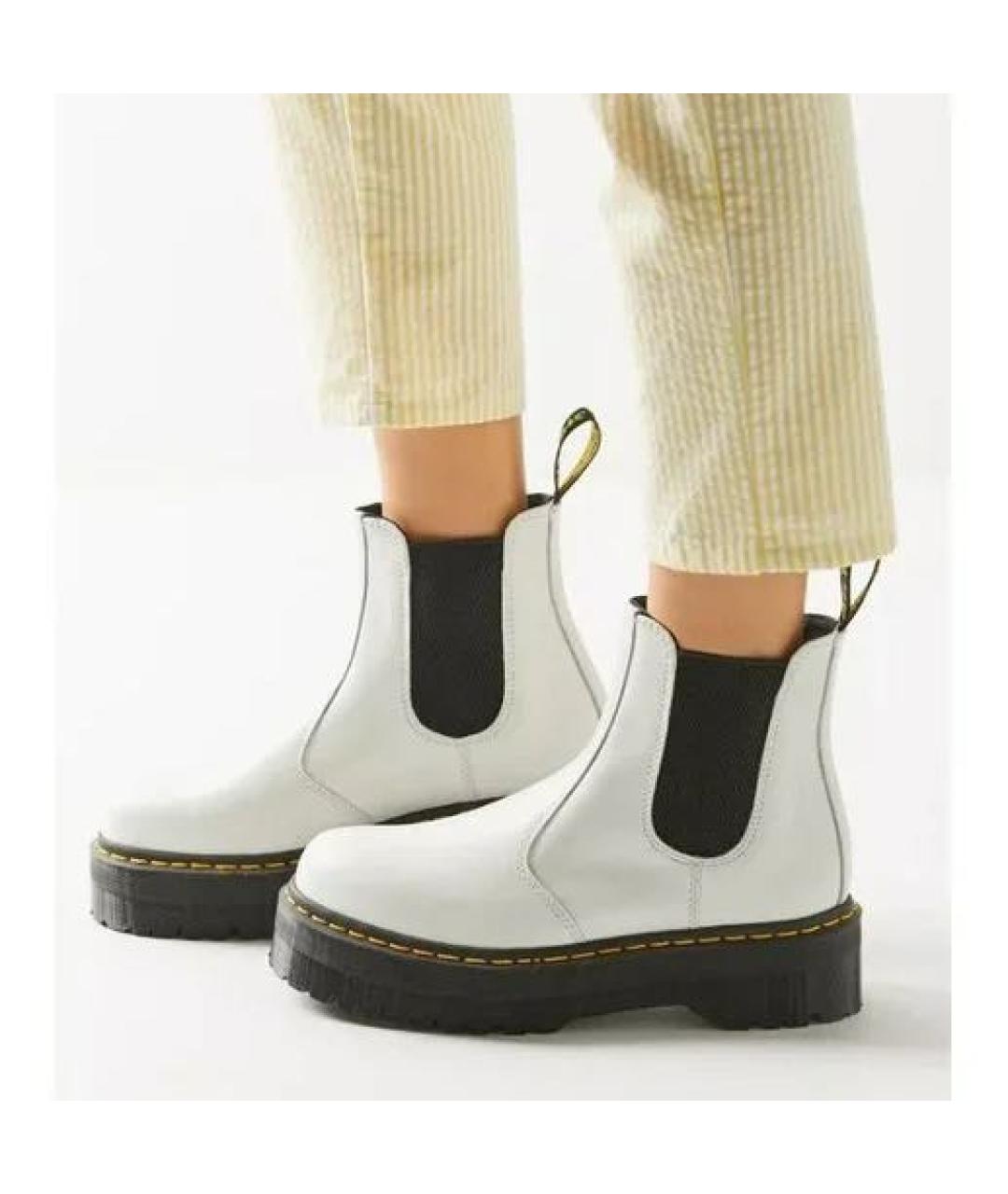 DR. MARTENS Белые кожаные ботинки, фото 6