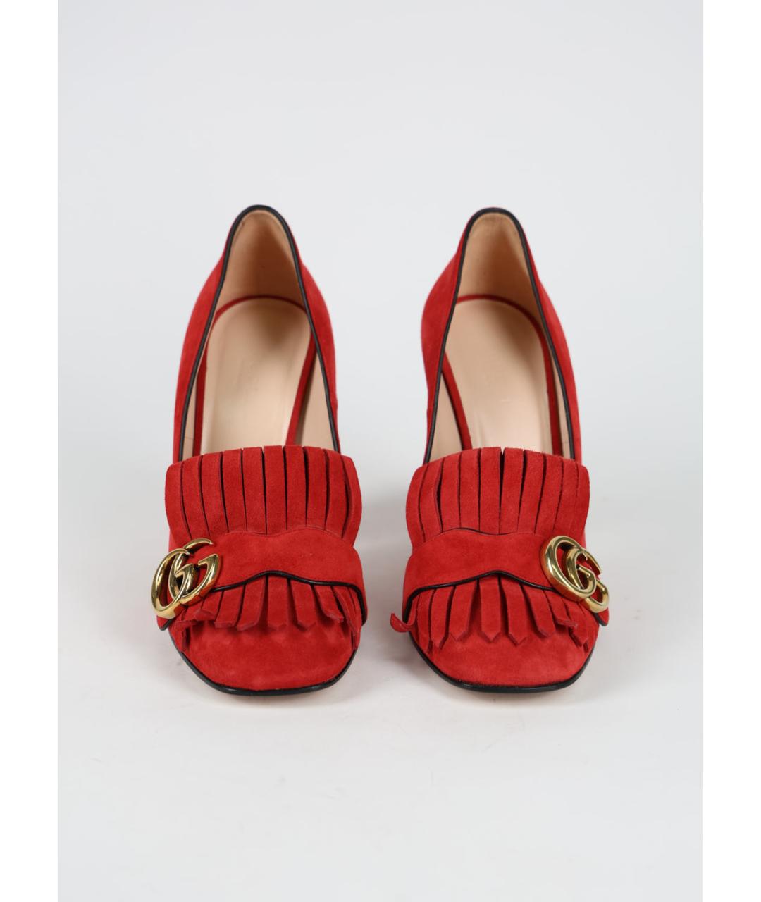 GUCCI Красные замшевые туфли, фото 3