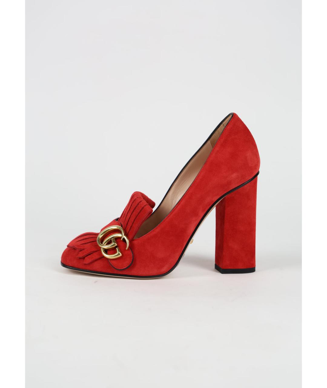 GUCCI Красные замшевые туфли, фото 7