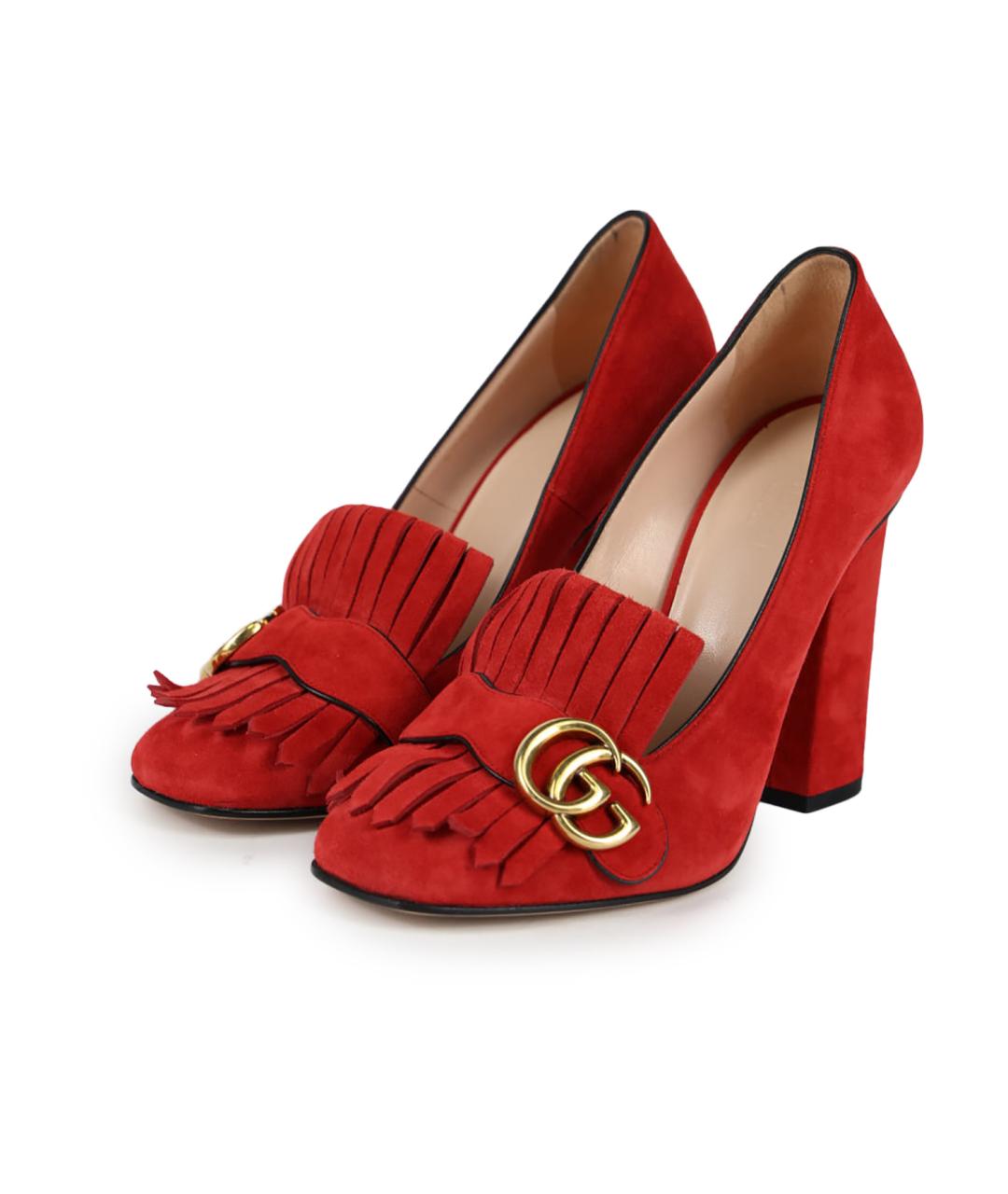 GUCCI Красные замшевые туфли, фото 2