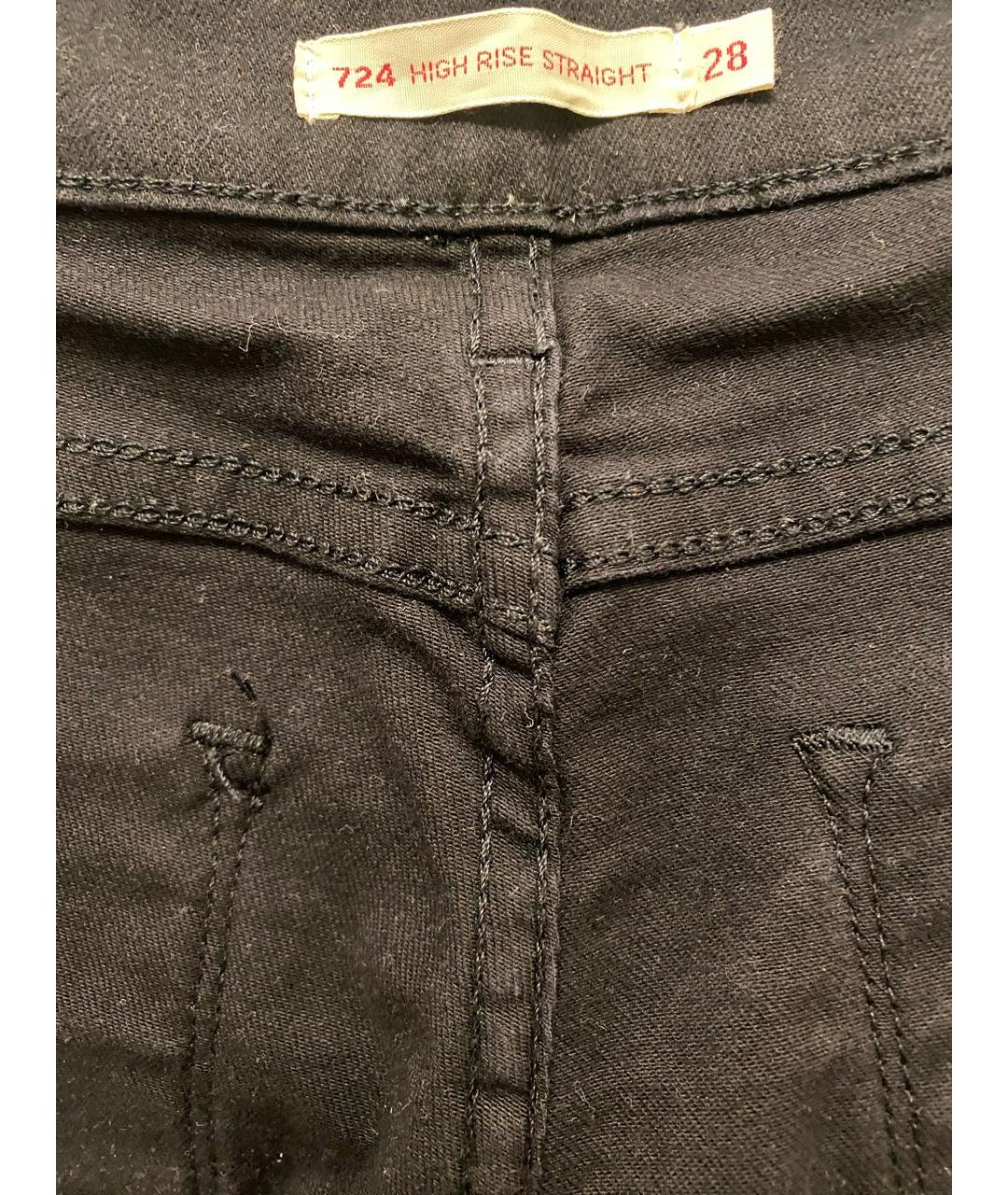 LEVI'S Черные хлопковые прямые джинсы, фото 3
