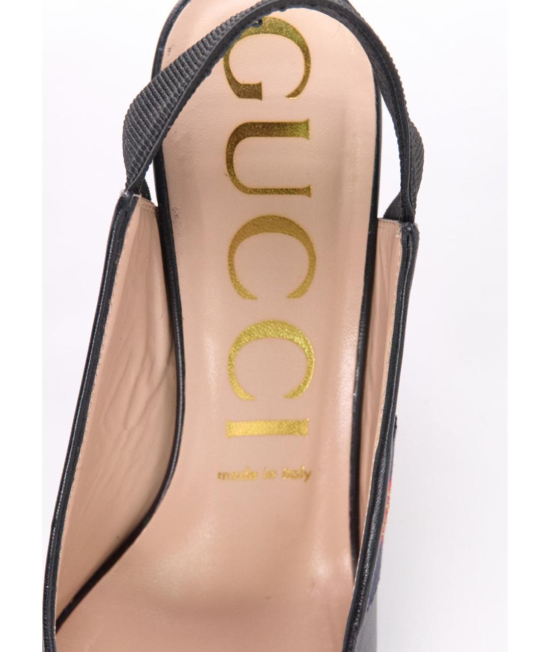 GUCCI Черные кожаные туфли, фото 5