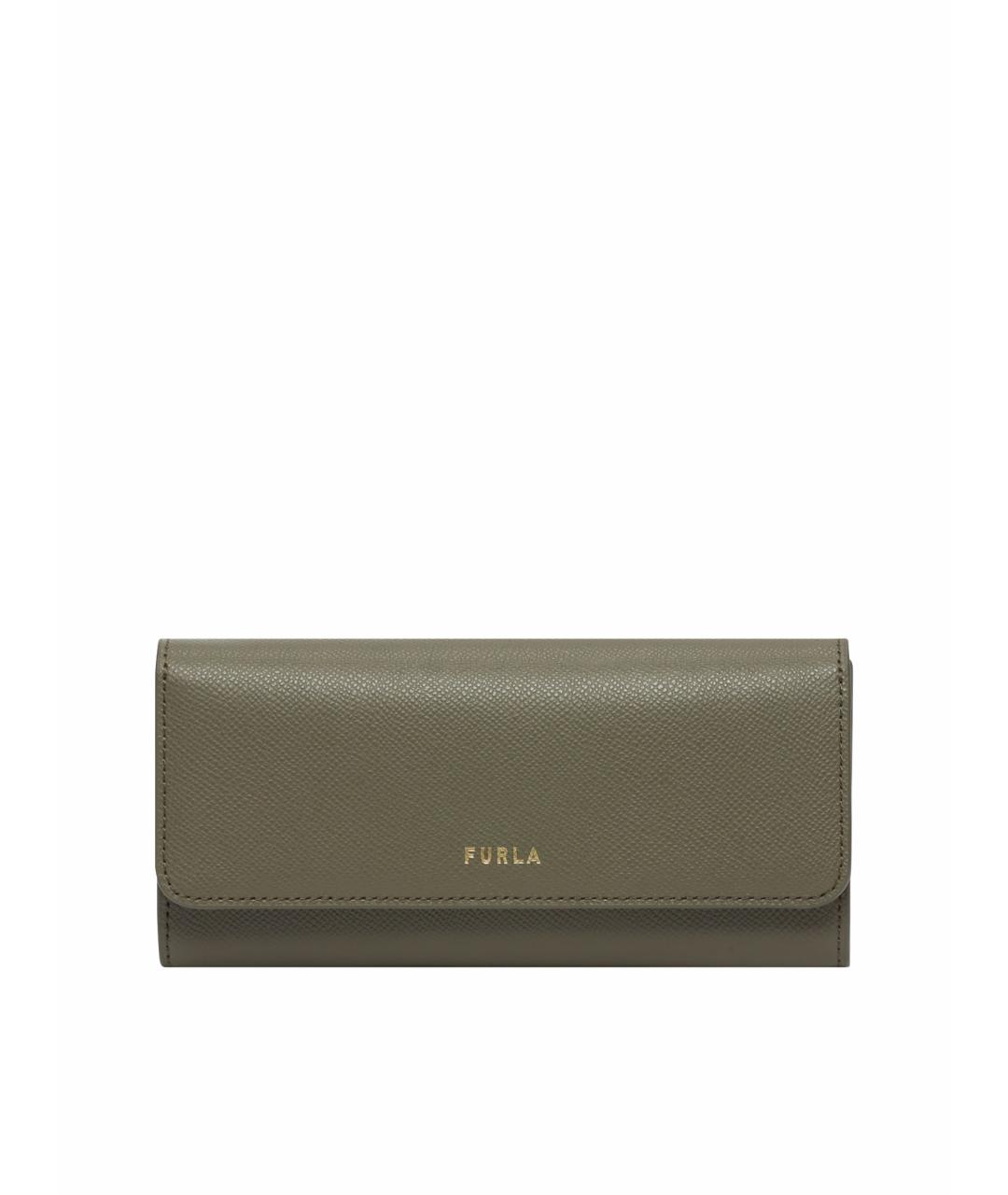 FURLA Хаки кожаный кошелек, фото 1