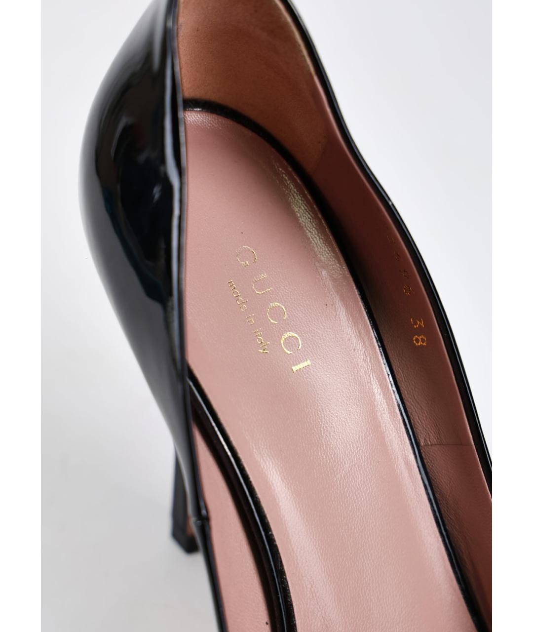 GUCCI Черные туфли из лакированной кожи, фото 5