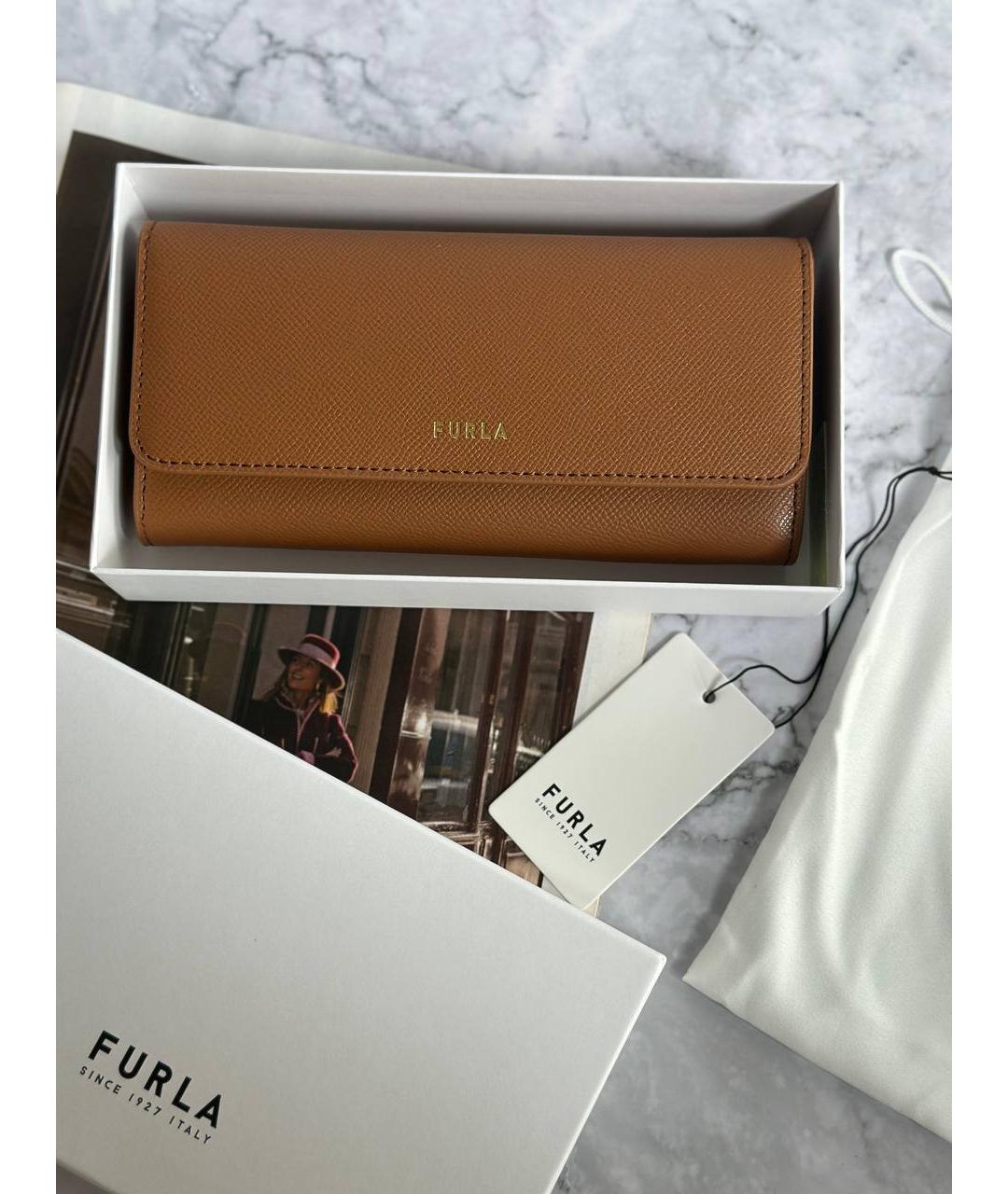 FURLA Коричневый кожаный кошелек, фото 7