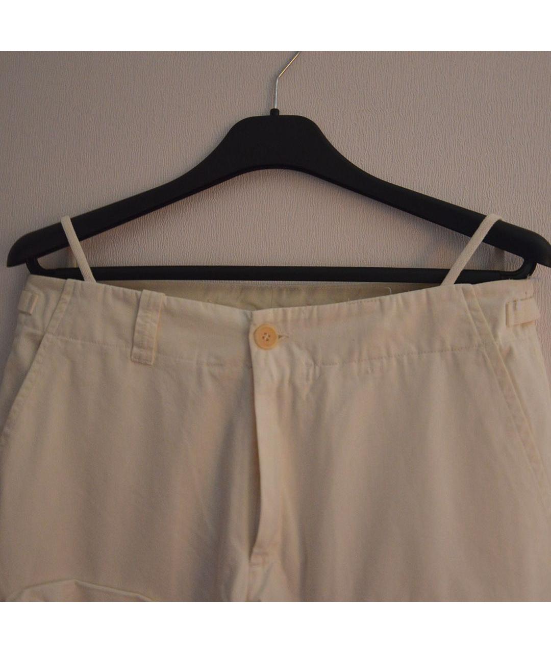 HELMUT LANG Белые хлопковые прямые брюки, фото 6