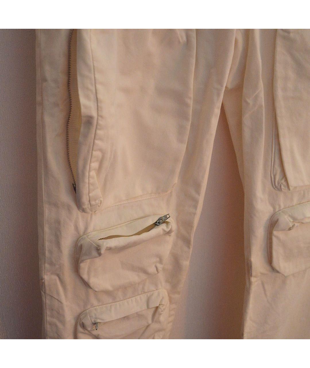 HELMUT LANG Белые хлопковые прямые брюки, фото 7
