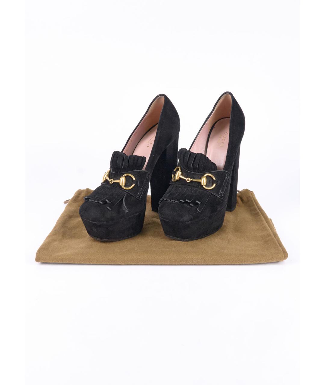 GUCCI Черные замшевые туфли, фото 6