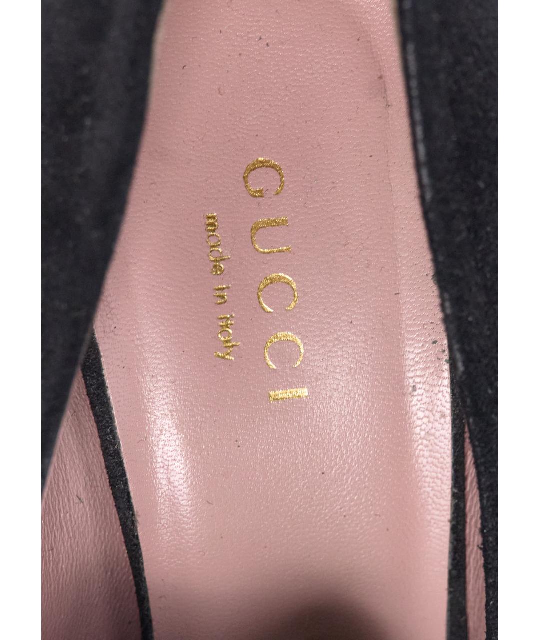 GUCCI Черные замшевые туфли, фото 5