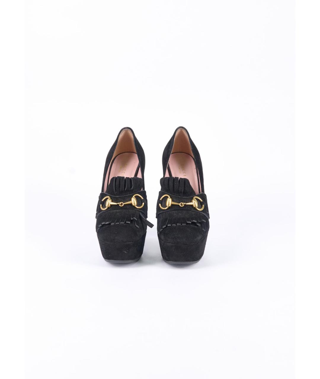 GUCCI Черные замшевые туфли, фото 3