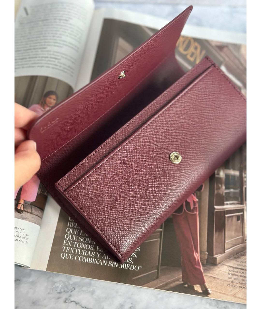 FURLA Бордовый кожаный кошелек, фото 5