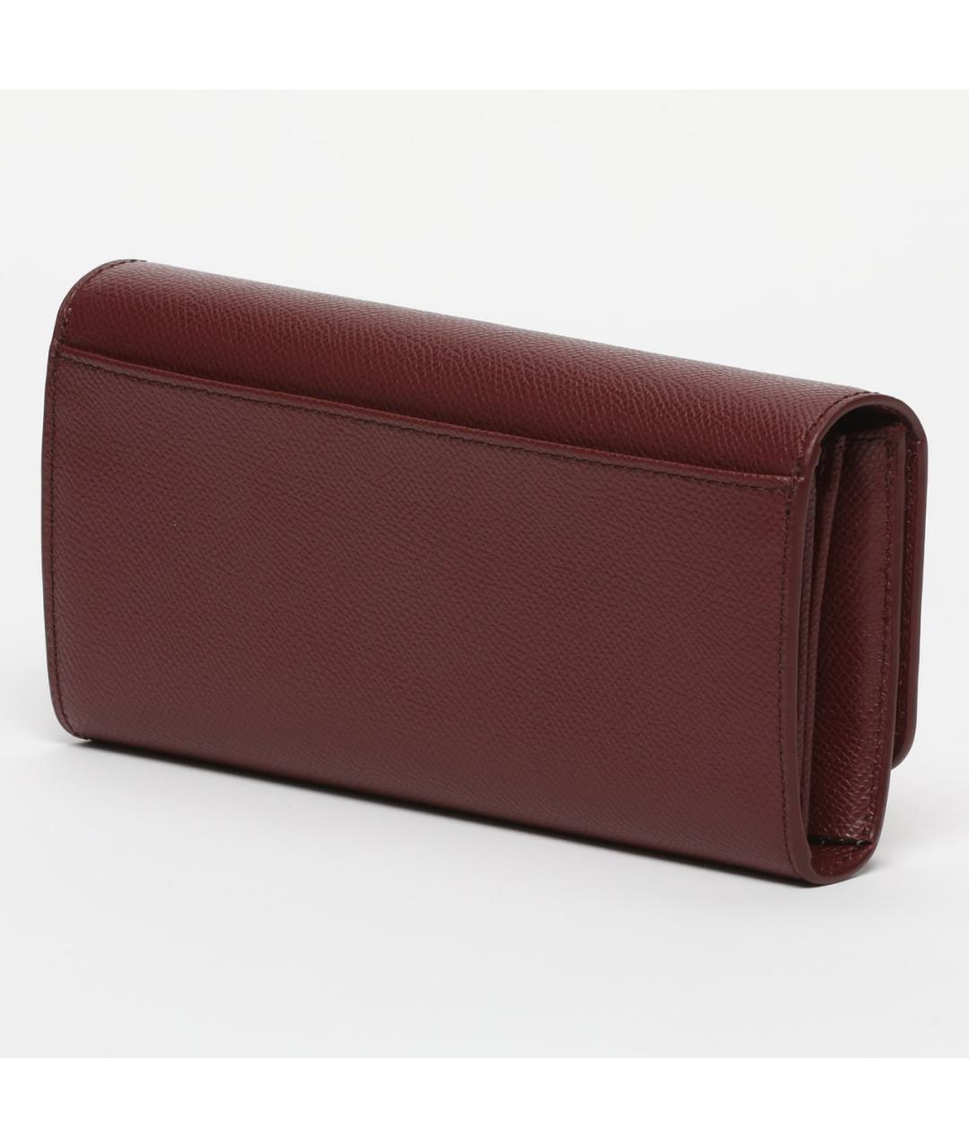 FURLA Бордовый кожаный кошелек, фото 2