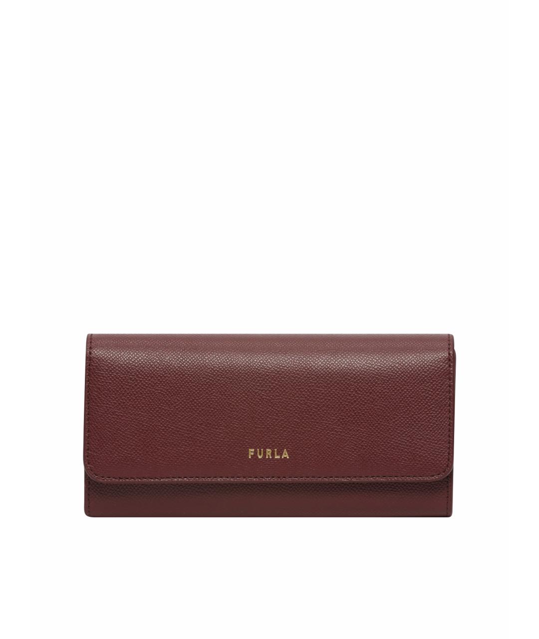 FURLA Бордовый кожаный кошелек, фото 1
