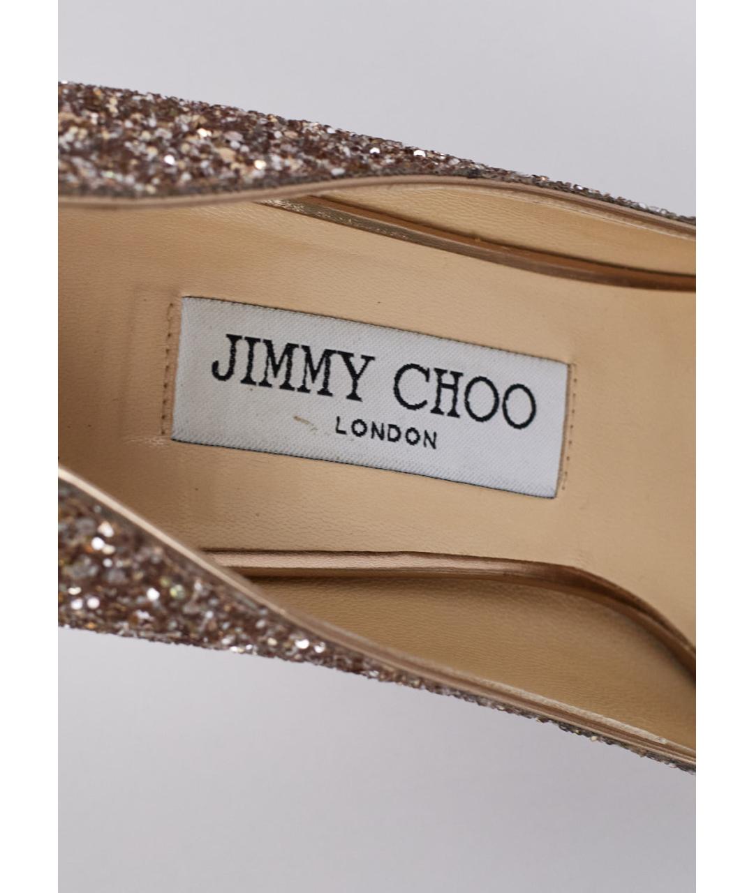 JIMMY CHOO Золотые туфли, фото 5