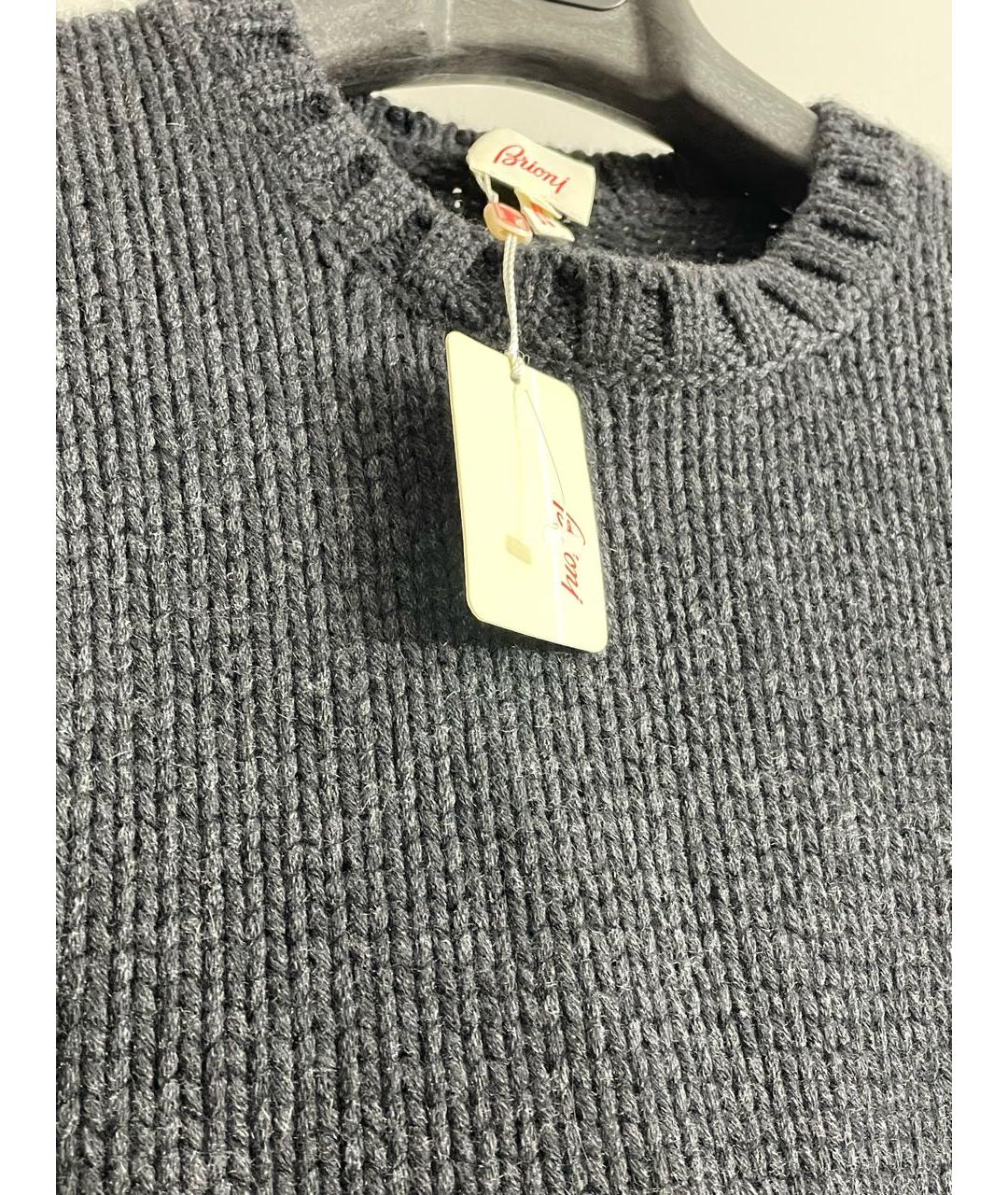 BRIONI Антрацитовый кашемировый джемпер / свитер, фото 2