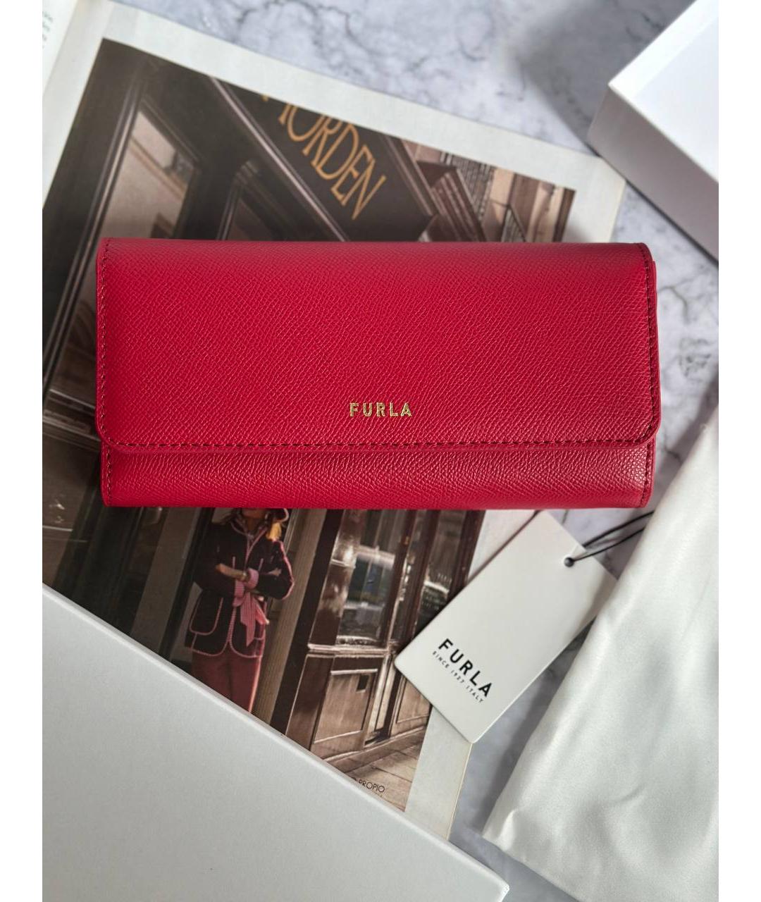 FURLA Красный кожаный кошелек, фото 8