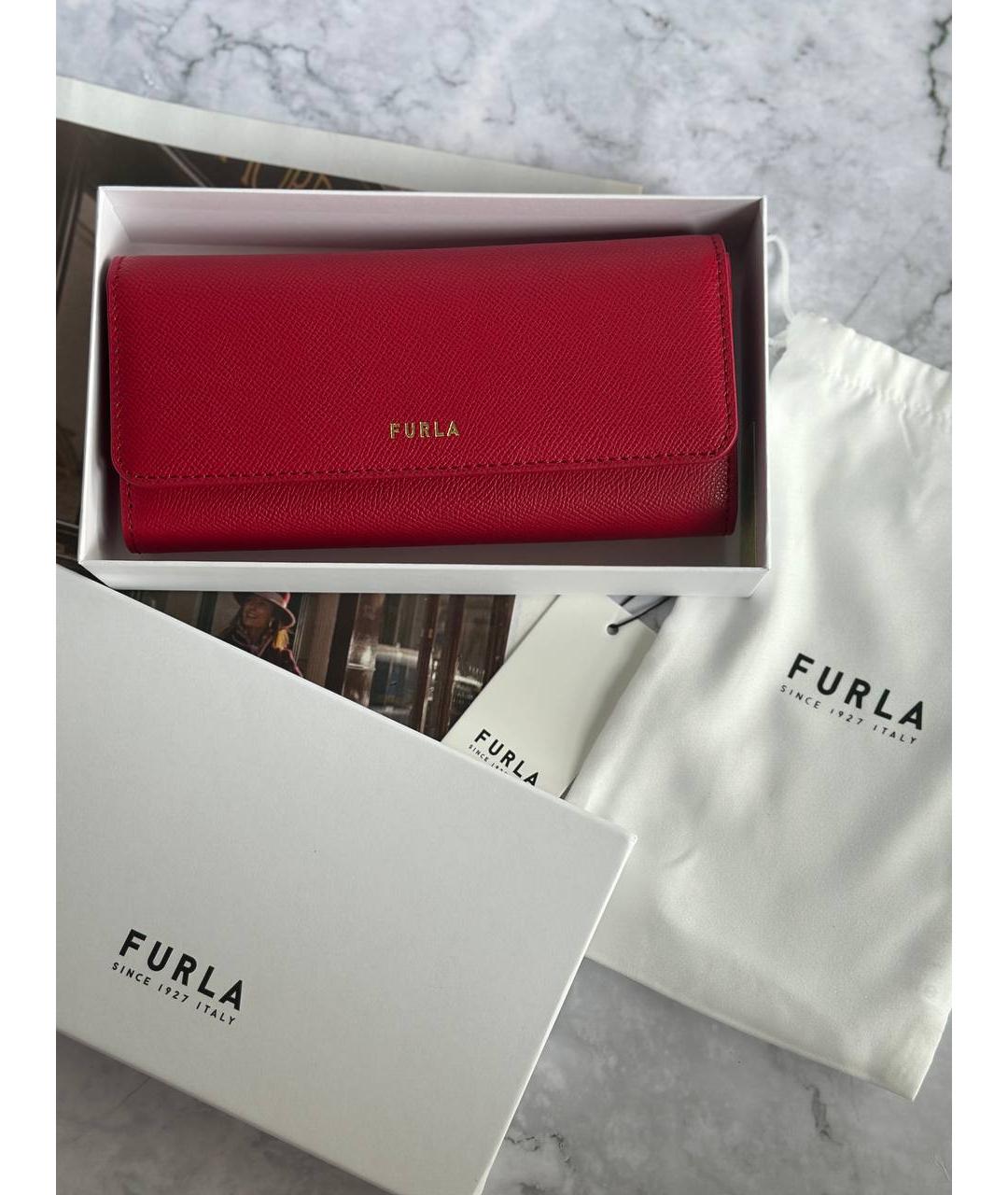 FURLA Красный кожаный кошелек, фото 7