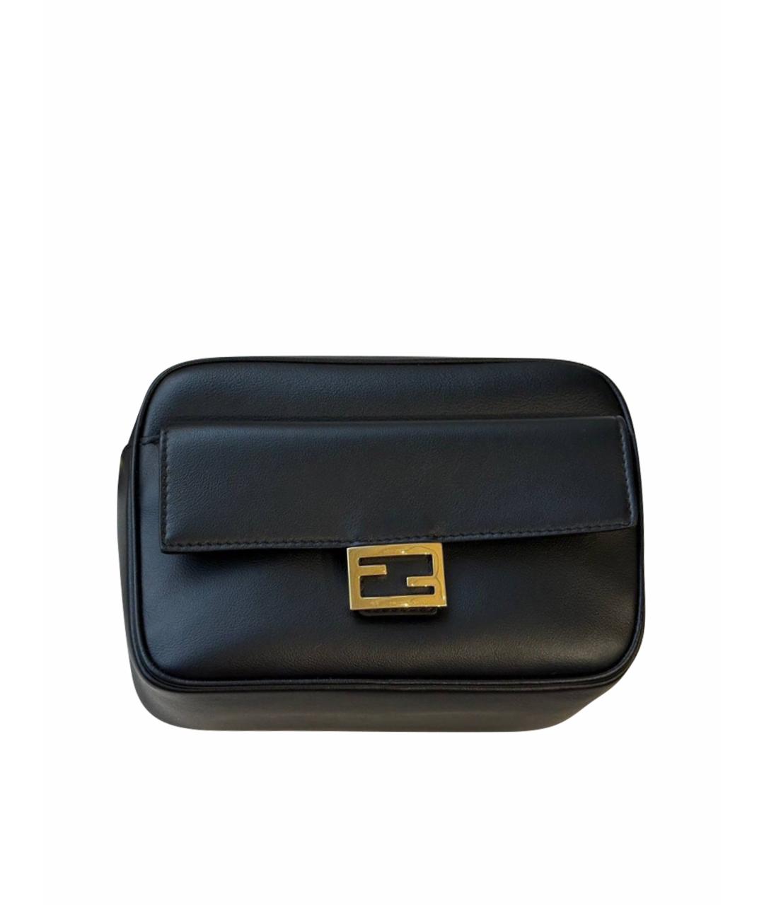 FENDI Черная кожаная сумка через плечо, фото 1