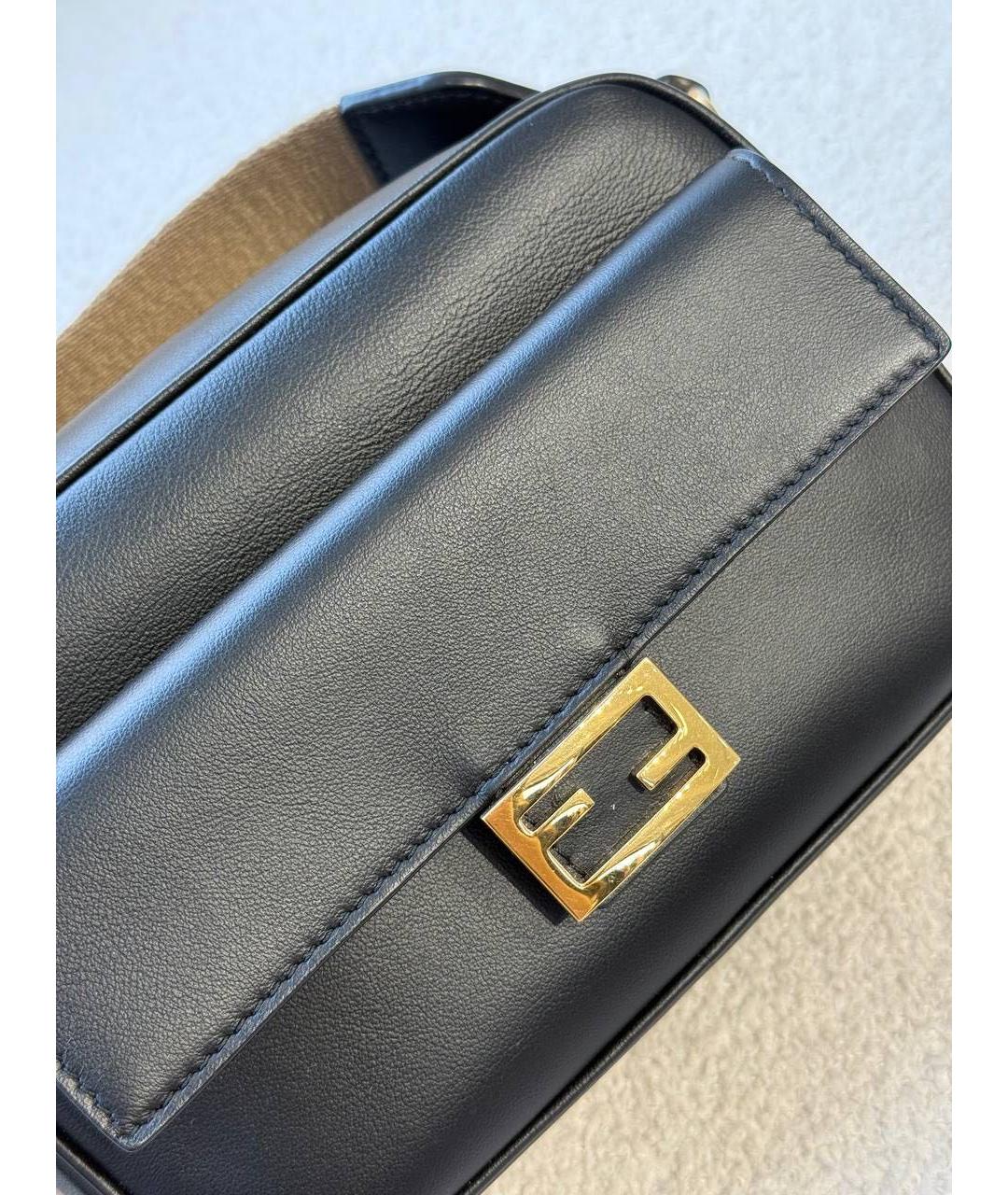 FENDI Черная кожаная сумка через плечо, фото 4