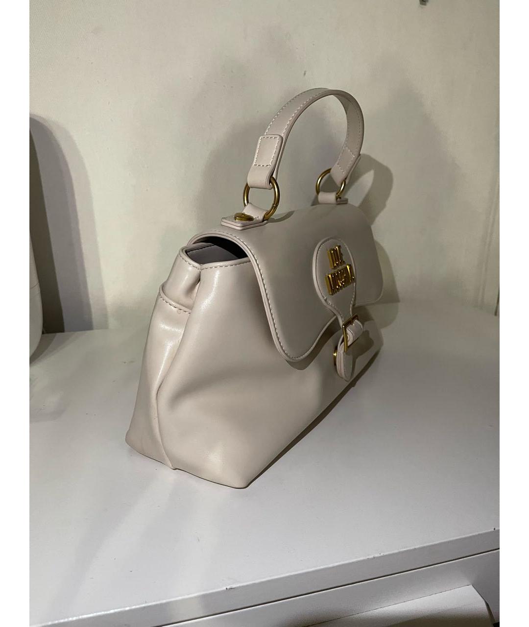 LOVE MOSCHINO Бежевая сумка с короткими ручками из искусственной кожи, фото 4