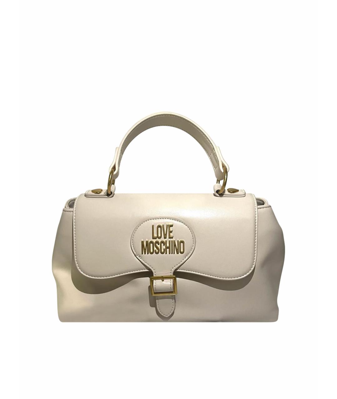 LOVE MOSCHINO Бежевая сумка с короткими ручками из искусственной кожи, фото 1