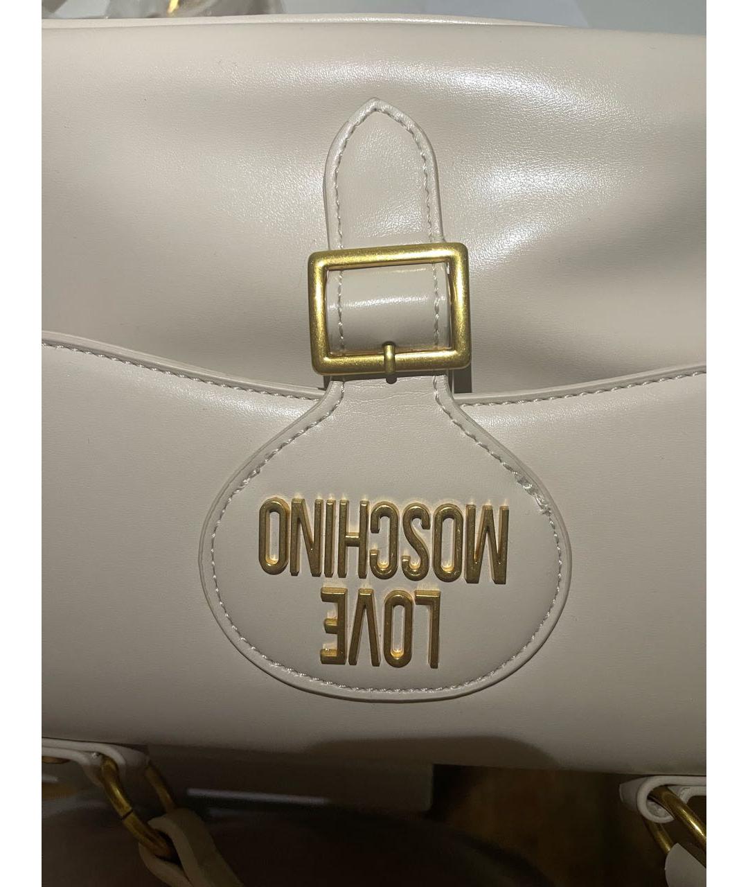 LOVE MOSCHINO Бежевая сумка с короткими ручками из искусственной кожи, фото 3
