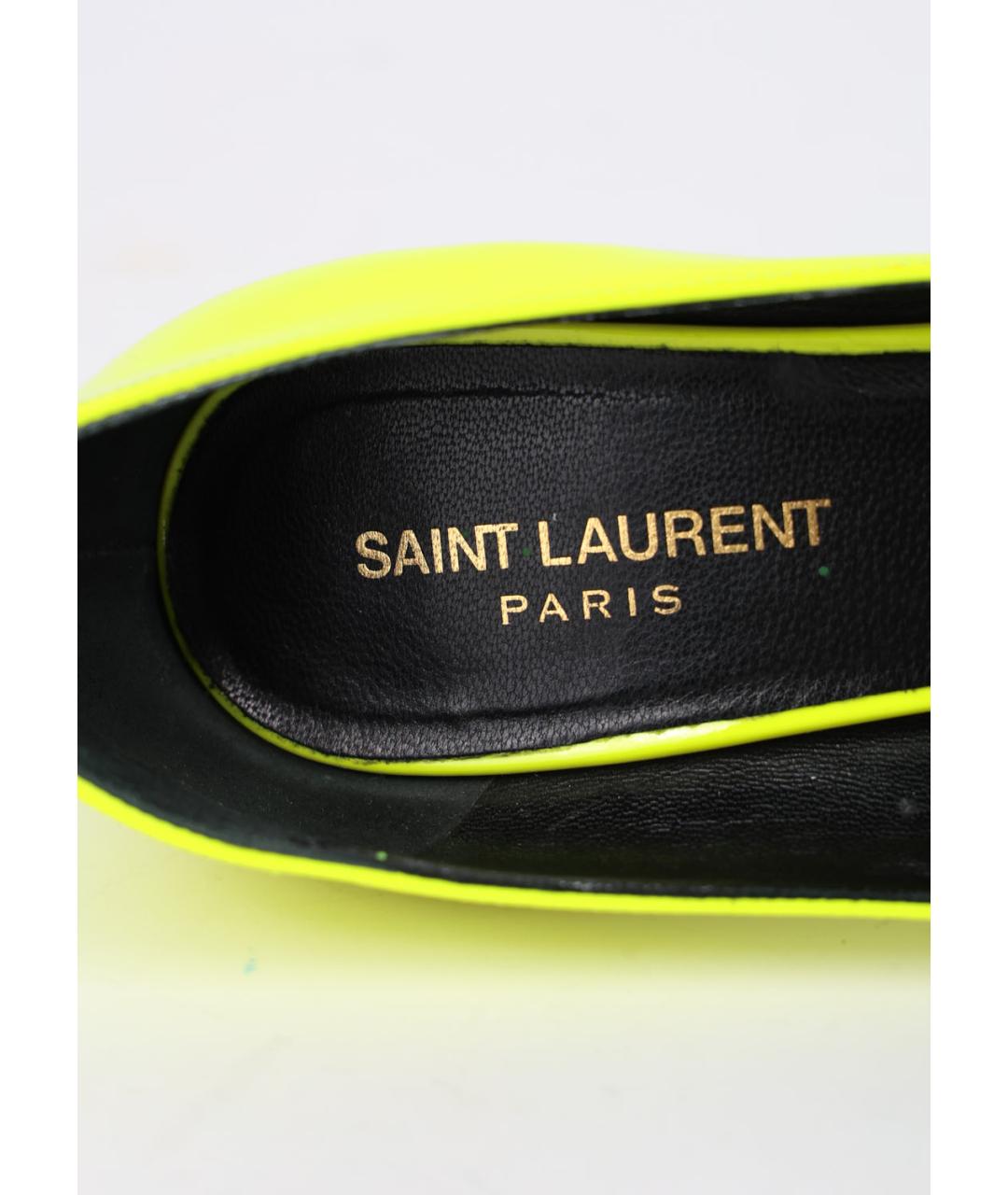 SAINT LAURENT Желтые туфли из лакированной кожи, фото 5