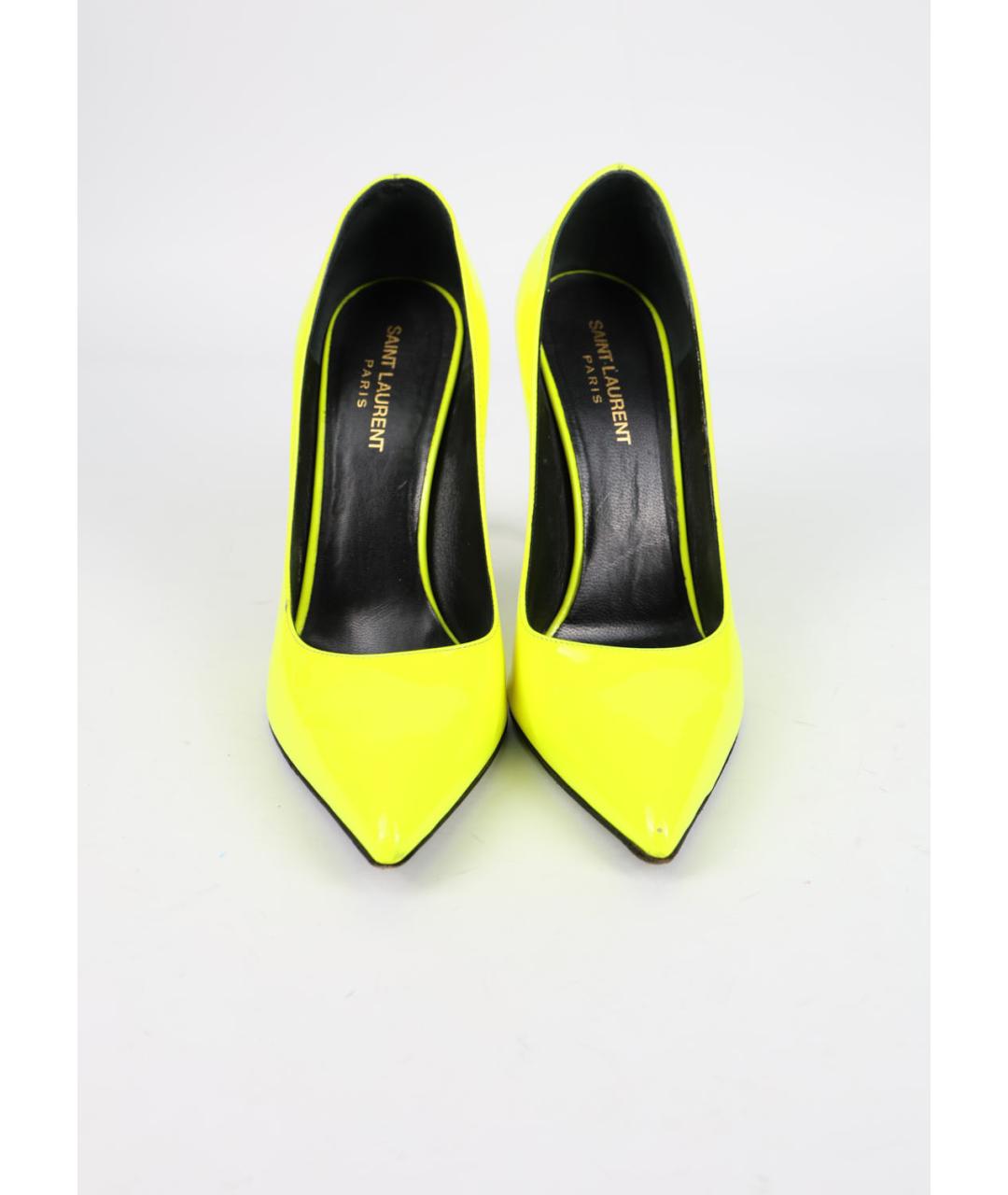 SAINT LAURENT Желтые туфли из лакированной кожи, фото 3