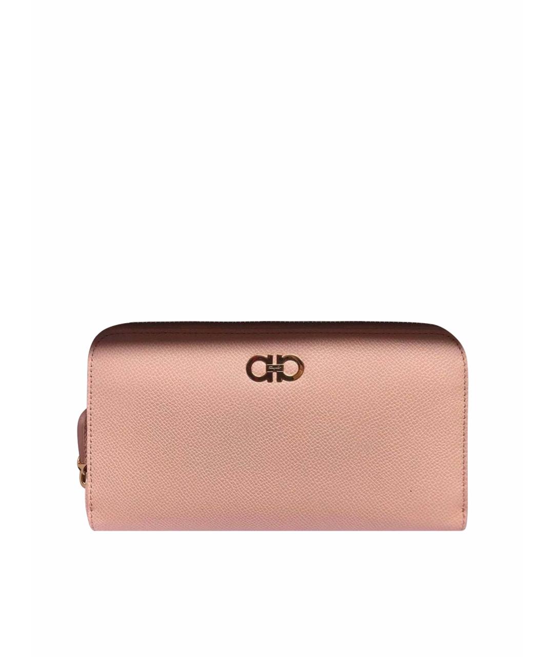 FERRAGAMO Розовый кожаный кошелек, фото 1