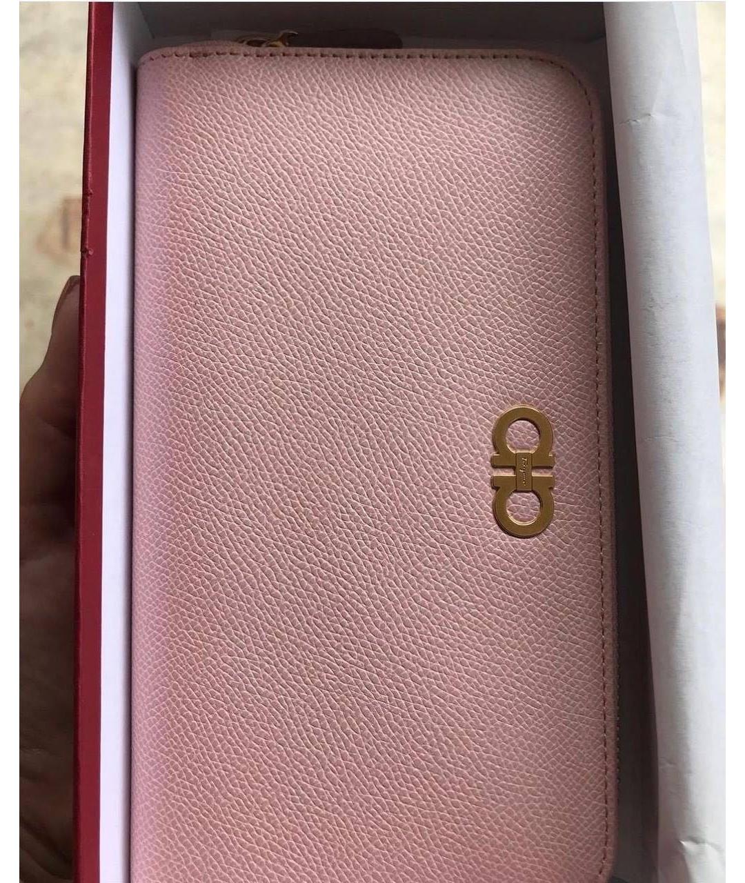 FERRAGAMO Розовый кожаный кошелек, фото 2