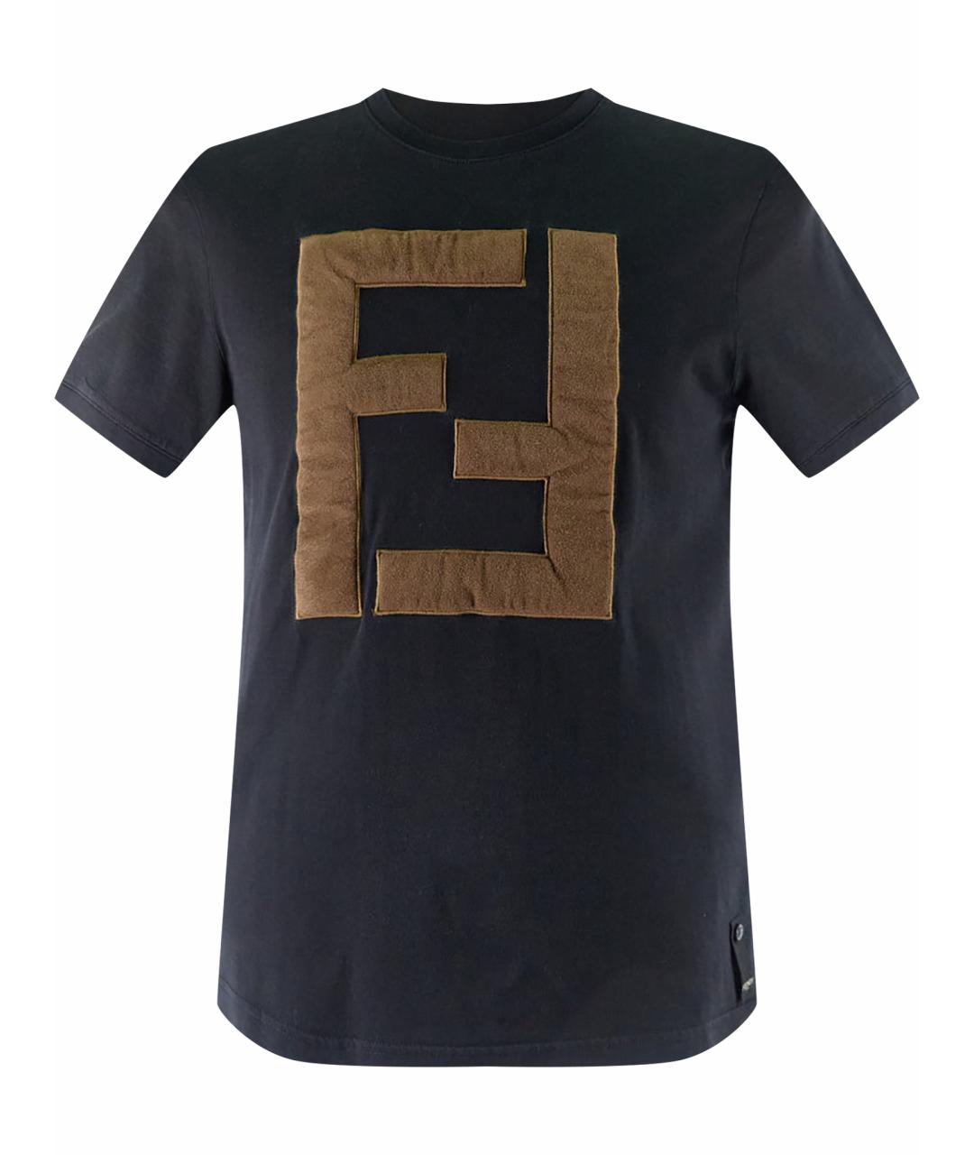 FENDI Черная хлопковая футболка, фото 1