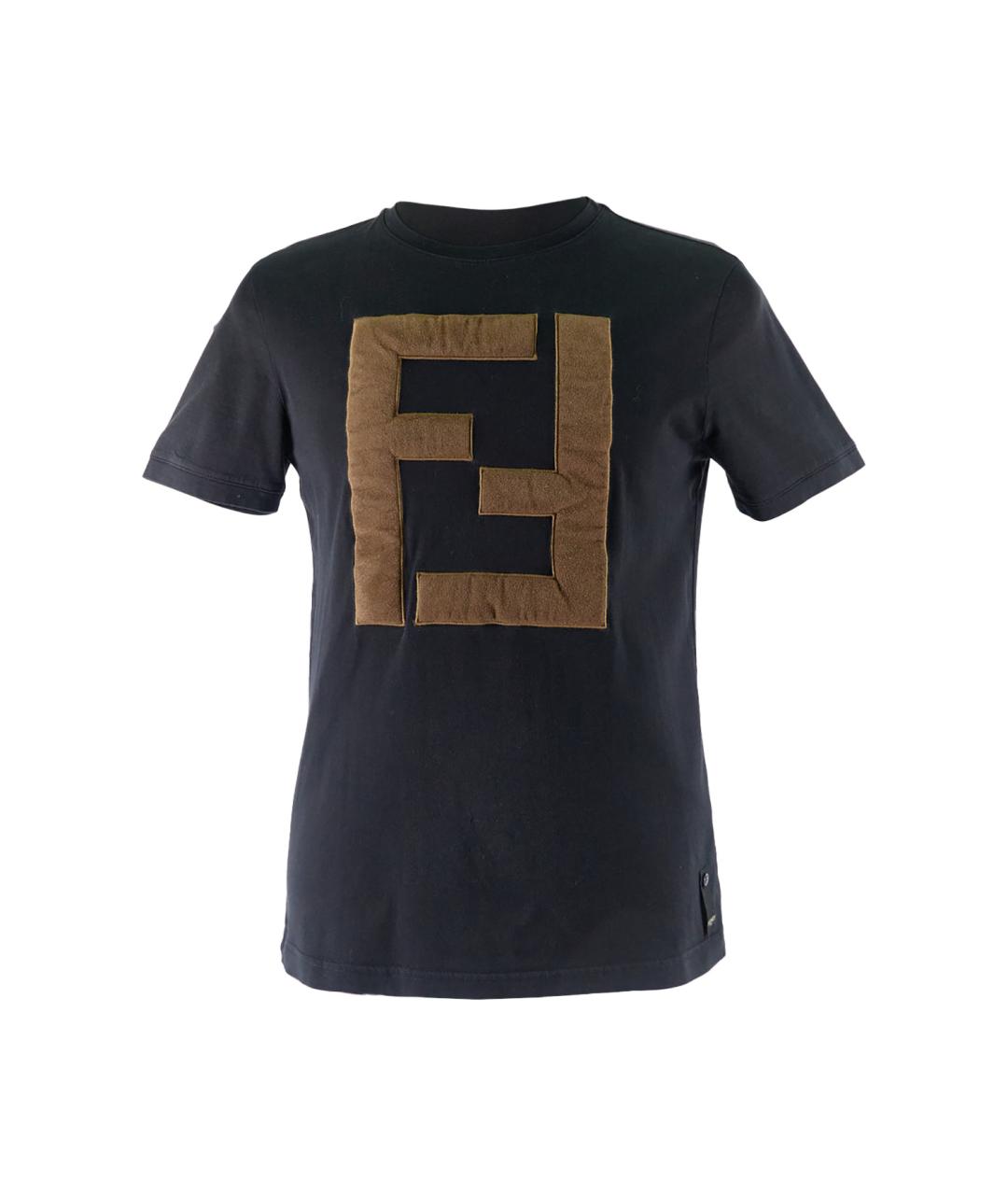 FENDI Черная хлопковая футболка, фото 6