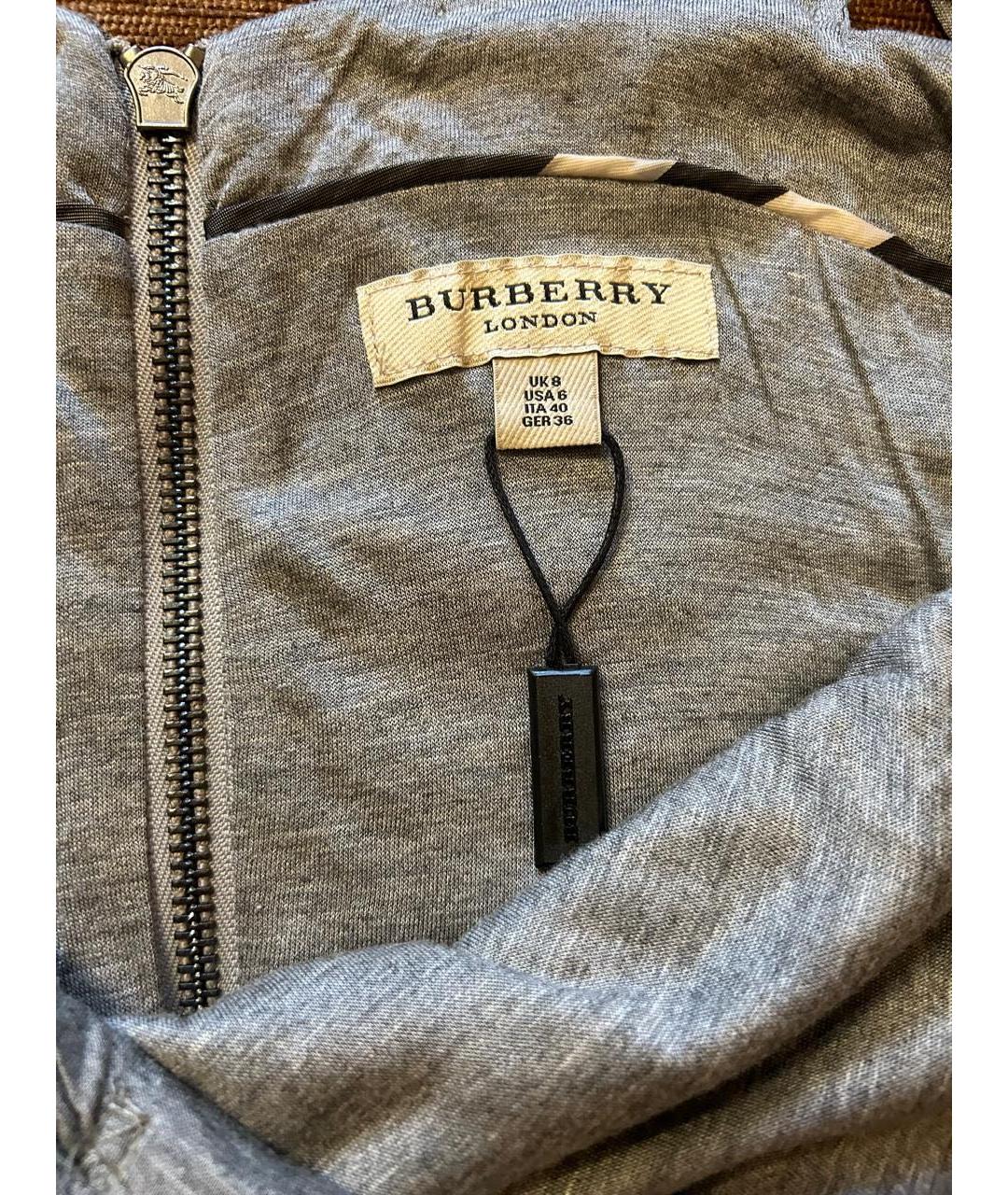 BURBERRY Серое вискозное платье, фото 2
