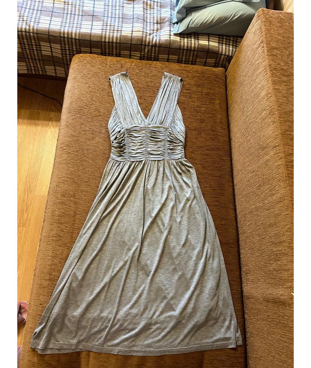 BURBERRY Серое вискозное платье, фото 9
